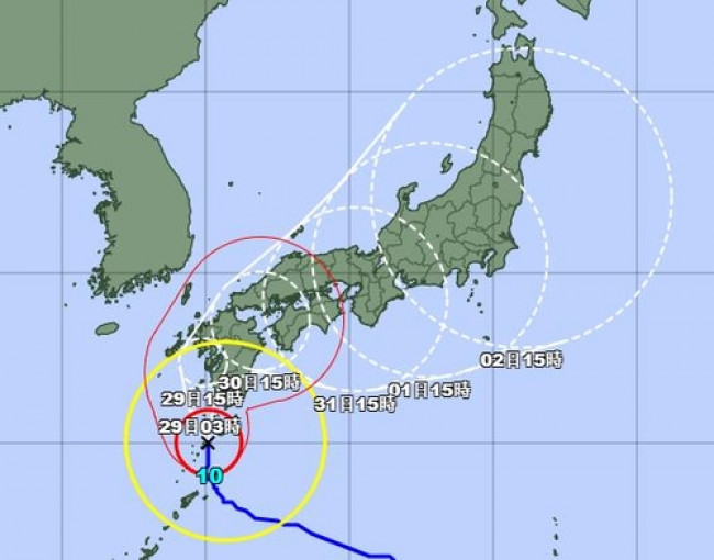 태풍 '산산' 예상 이동 경로