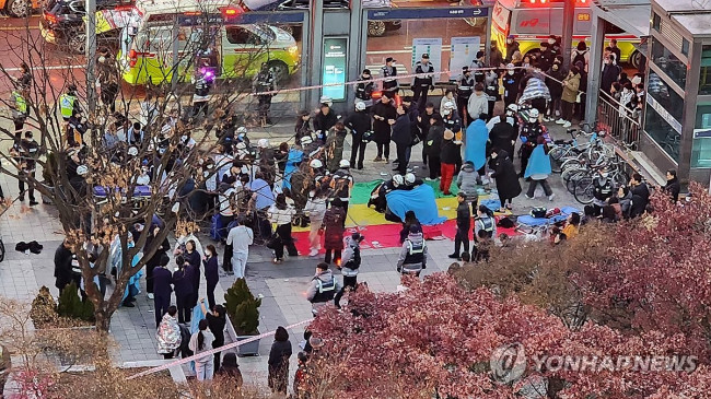 성남 야탑동 복합건축물 화재 현장