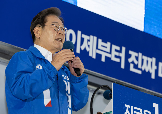 정읍 유세 나선 이재명 후보