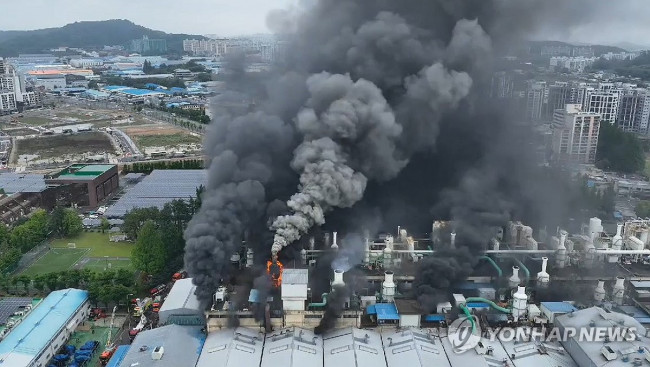 불길 이는 광주 금호타이어 공장