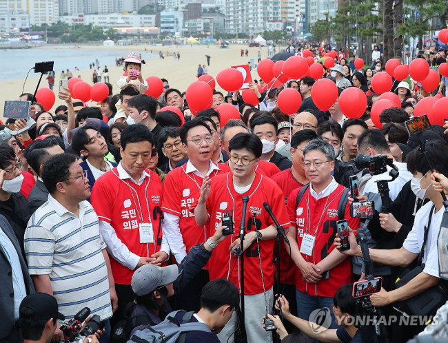 현장유세 나선 한동훈