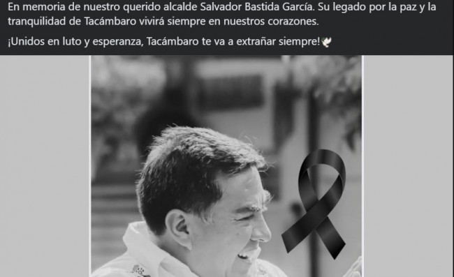 멕시코 타캄바로 시장 사망 추모 사회관계망서비스 게시물