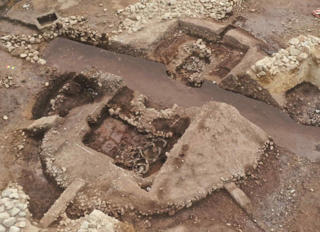 경주 황남동 1호 목곽묘 모습 