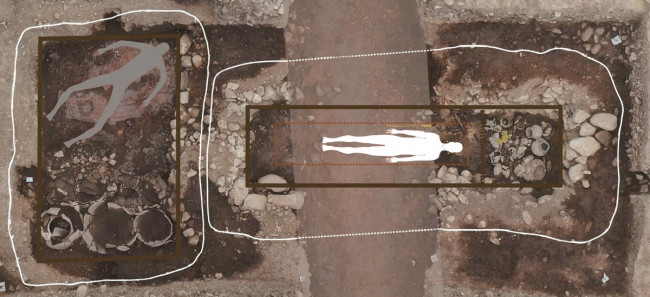 경주 황남동 1호 목곽묘 내부 추정도 